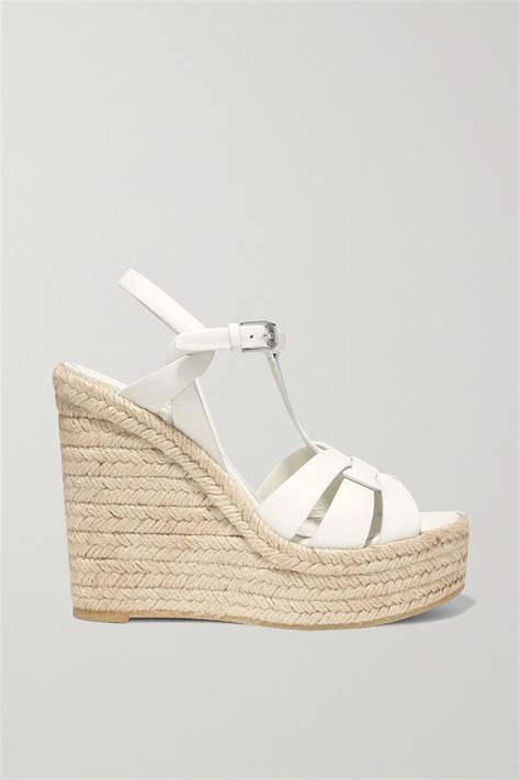 ysl espadrilles white|saint laurent tribute espadrille wedges.